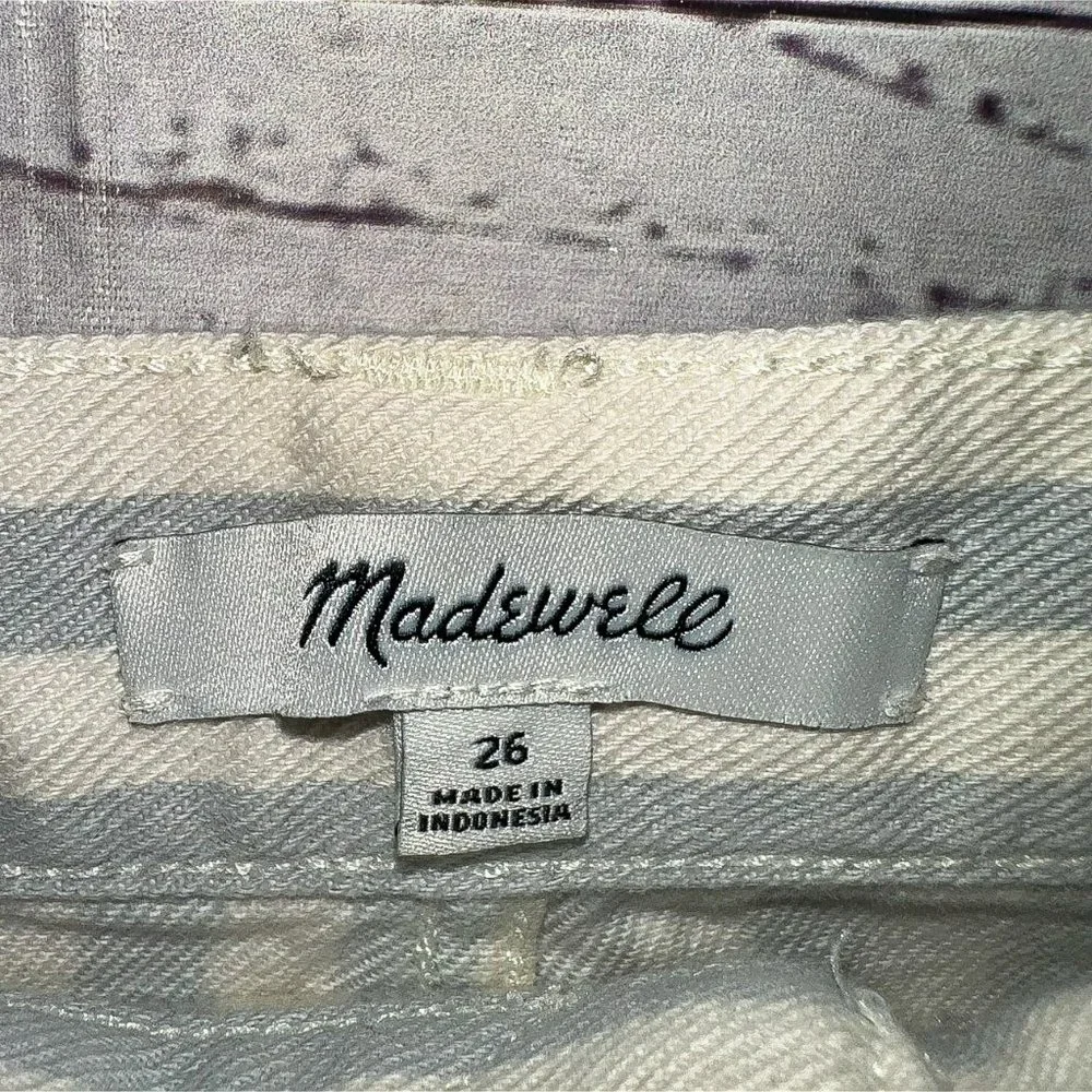 Madewell White and Grey Striped Mini Skirt Size 26